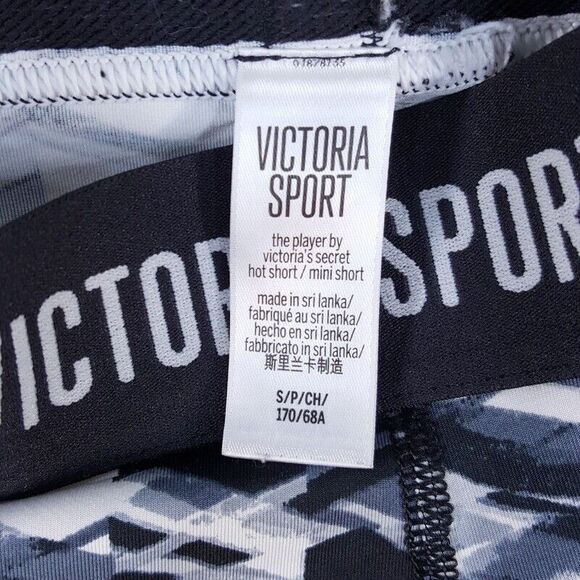 VICTORIAS SECRET SPORT Womens Shorts Small Black Gray Mini Hot Running Stretch - Picture 3 of 8